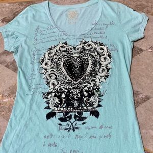 Velvet Stone s/s top- size L-EUC